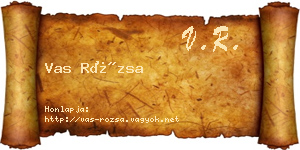Vas Rózsa névjegykártya